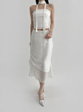 Mewen shirring layered skirt