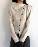 Tuan High Neck Turtleneck Two-Way Ribbed Knit