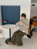 [unisex] Aruco incision rivet cotton wide pants