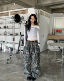 Pattern Rivet Pin Tuck Balloon Cargo Pants