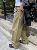 Carshaton Size Strap Cotton Wide Pants