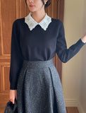 Marzel Pearl Wool Brushed Flare Skirt