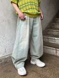 Snap Wide Light Blue Denim