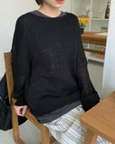 Itnewa Summer Color Net Long Sleeve Knit