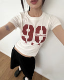 Glee Number Printing Short Sleeve T-Shirt
