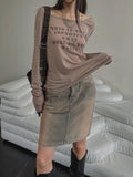 More Lettering See-Through Long-Sleeved