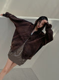 Block Leather Cargo Miniskirt