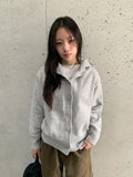 Mihro High Neck Hood Wool Knit Cardigan