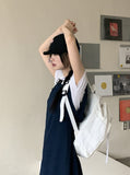Paon Two-Pocket String Canvas Cotton Backpack