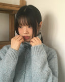 Nedic cozy ribbed collar loose fit knit cardigan