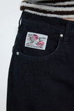 Prani patch brushed wide jeans