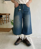 Mayami D-ring Bermuda Cat Washing Denim Pants