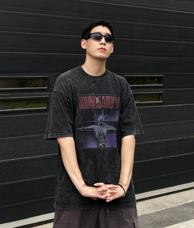 【KOOLOSET】Soundgarden Black Washing Tee KOOLOSET (クロゼット) - サウンドガーデンブラックウォッシング