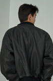 Overfit Washed Leather Bomber Jumper