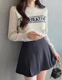 Haito Lettering Round Knit
