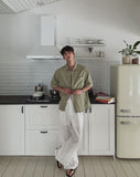 Wrap Snap Hidden Button Wide Slacks