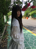 Bari Flower See-Through String Windbreaker Jacket