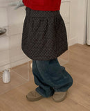 Homen Dot Padding Quilted Midi Skirt