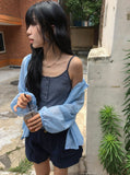 Kasumi Stripe Color Matching Button Sleeveless