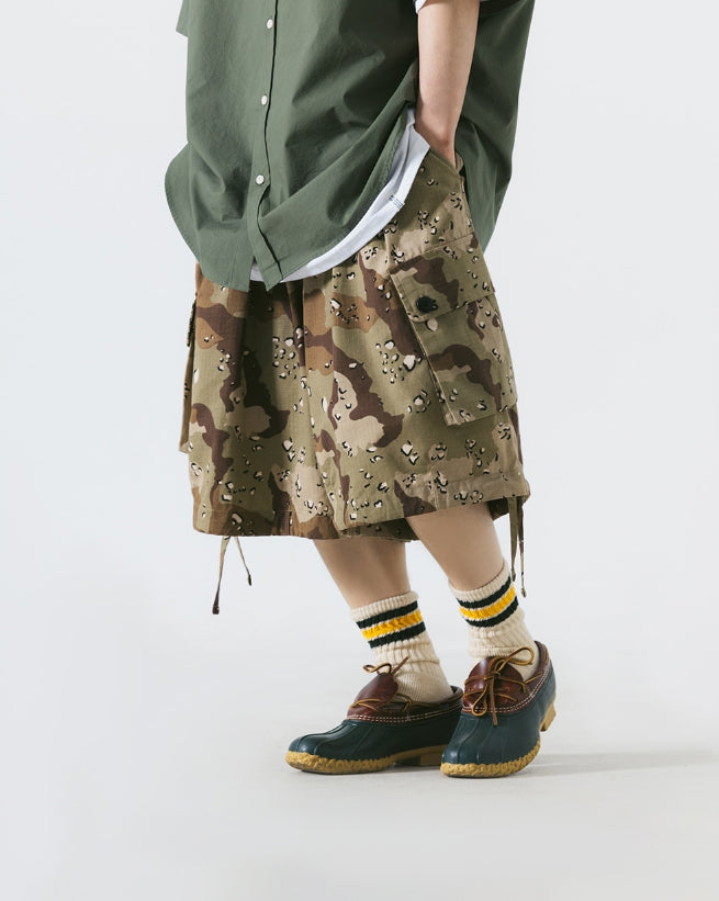 ANGLAN (アングラン) - [AG] Desert Camo Oblique Cargo Half Pants