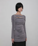 Asymmetrical Draped Long Dress