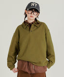 Solid Loose Collar Sweatshirt