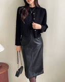 Demit Dumble Fluffy Crop Cardigan Jacket