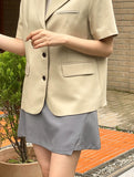 Jamian Tailored Collar Short Sleeve Short Jacket