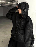 Double Camo & Deep Black Overfit Hood Zip-Up