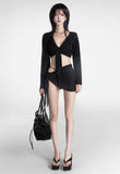 Draw Layered Net Cover Up Bikini