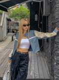 Peer One Track Crop Leather Jacket
