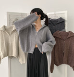 Cable Lulu Two-Way Loose Fit Knit Zip-Up