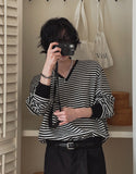 Sunday V-neck Stripe Knit