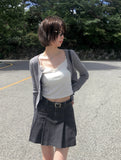 Lumpy Rib Round Slim Fit Long Sleeve Cardigan