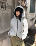 Monning String Two-Way Hooded Overfit Lightweight Padding Jumper