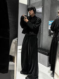 Deep Black Knit Suede Jacket