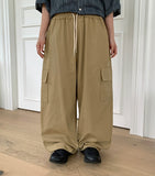 [unisex] Telki Banded String Wide Cotton Cargo Pants