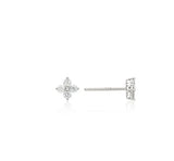 Essence Silver (W) Moissanite Flower Dainty Earrings