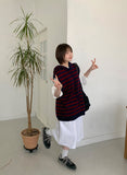 [unisex] Henken Stripe Hood Knit Vest