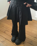 [Fake Layered] Luan Eyelet Layered Midi Skirt with Bootcut Pants