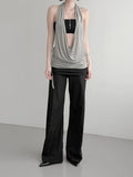 Desert Cowl Neck Hooded Drape Top