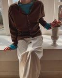 Leaf Crop Knit Cardigan