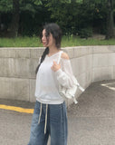 Fend Strap Wide Denim Pants