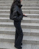 Jaki leather short padded jumper