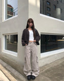Yufit Fluffy Wool Fur Long Sleeve Cardigan