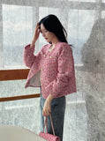 Setu Round Pearl Tweed Short Jacket
