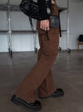 y2k Ribbon Belted Bootcut Cargo Pants