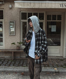 Kitsch hooded balloon check shirt