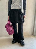 Homes Ribbed Frill Bootcut Banding Pants