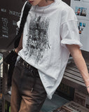 Grunge Nothing Printing Short Sleeve T-shirt